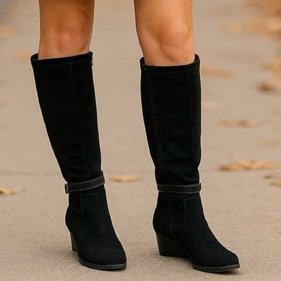 East 5th Ellerton Black Knee-High Wedge Boots Women’s Size 6.5M NWT - Picture 1 of 11